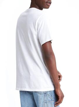 T-Shirt Levis Snoopy Pocket Branco Homem relaxado