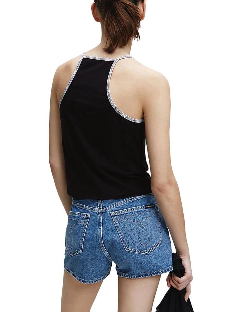 Top Calvin Klein Jeans Trim Logo Preto para  Mulher