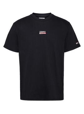 T-Shirt Tommy Jeans Small Logo Preto para Homem