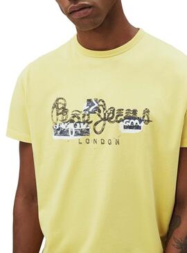 T-Shirt Pepe Jeans Salomon Amarelo para Homem