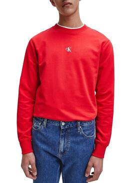 Sweat Calvin Klein Jeans Puff Print Vermelho Homem