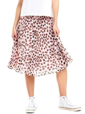Saia Tommy Jeans Leopard Rosa Mulher