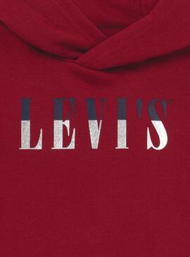 Sweat Levis 90s Serif Logo Vermelho para Menino