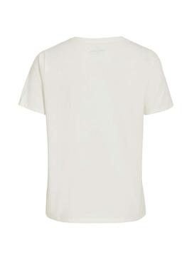 T-Shirt Vila Rolling Stones Branco para Mulher
