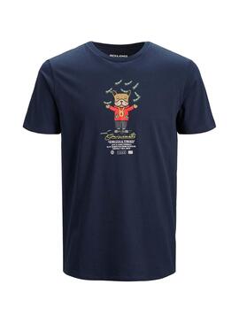T-Shirt Jack and Jones Dog Azul para Homem