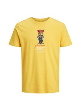 T-Shirt Jack and Jones Dog Amarelo para Homem