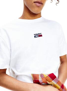 T-Shirt Tommy Jeans Small Logo Branco Homem