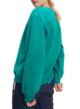 Sweat Tommy Jeans Collegiate Verde para Mulher