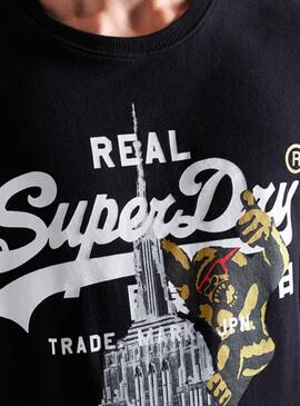 T-Shirt Superdry Vintage NYC Preto para Homem