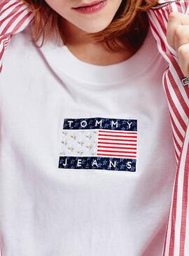 T-Shirt Tommy Jeans Star Blazer Branco Mulher