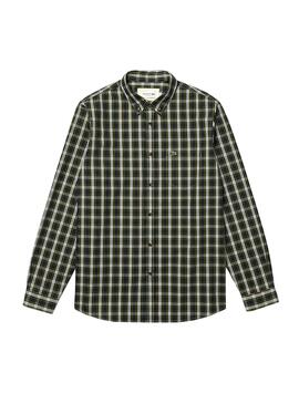 Camisa Lacoste Oxford Frames Verde para Homem