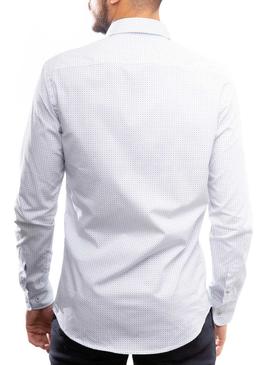 Camisa Klout Micro Branco y Azul para Homem