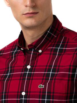 Camisa Lacoste Popelin Vermelho para Homem