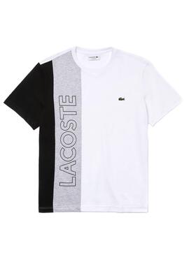 T-Shirt Lacoste Color Block Branco para Homem