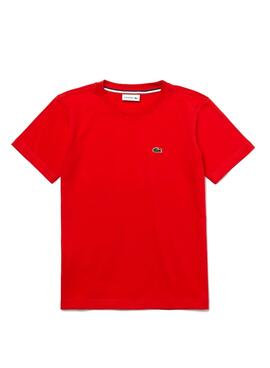 T-Shirt Lacoste Crew Neck Vermelho para Menino
