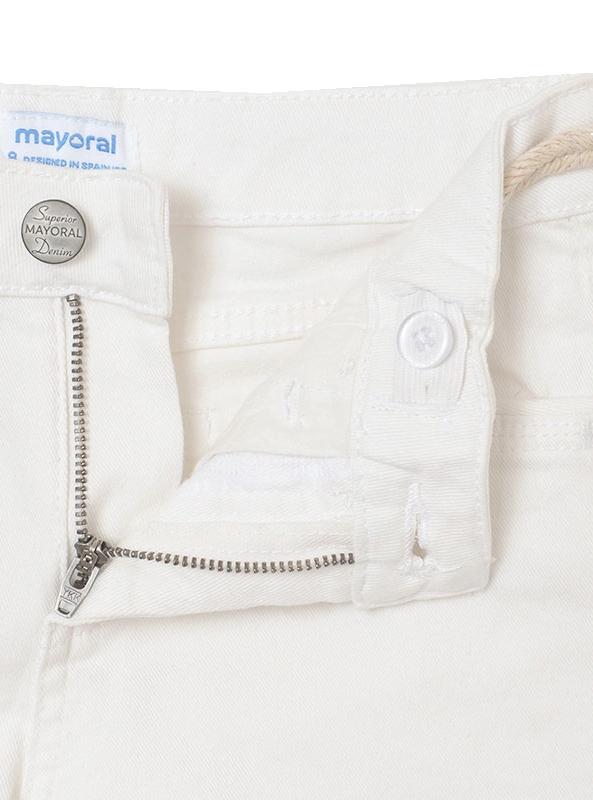 Short Mayoral Sarja Basic Branco para Menina