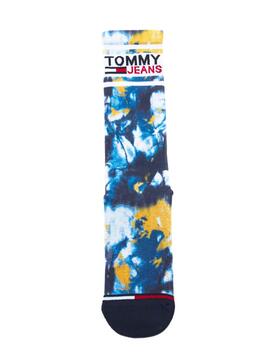 Maias Tommy Jeans Tie Dye Azul 