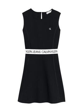 Vestido Calvin Klein Logo Tape Preto para Menina