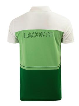 Polo Lacoste Sport Piqué Cor Block Verde Homem
