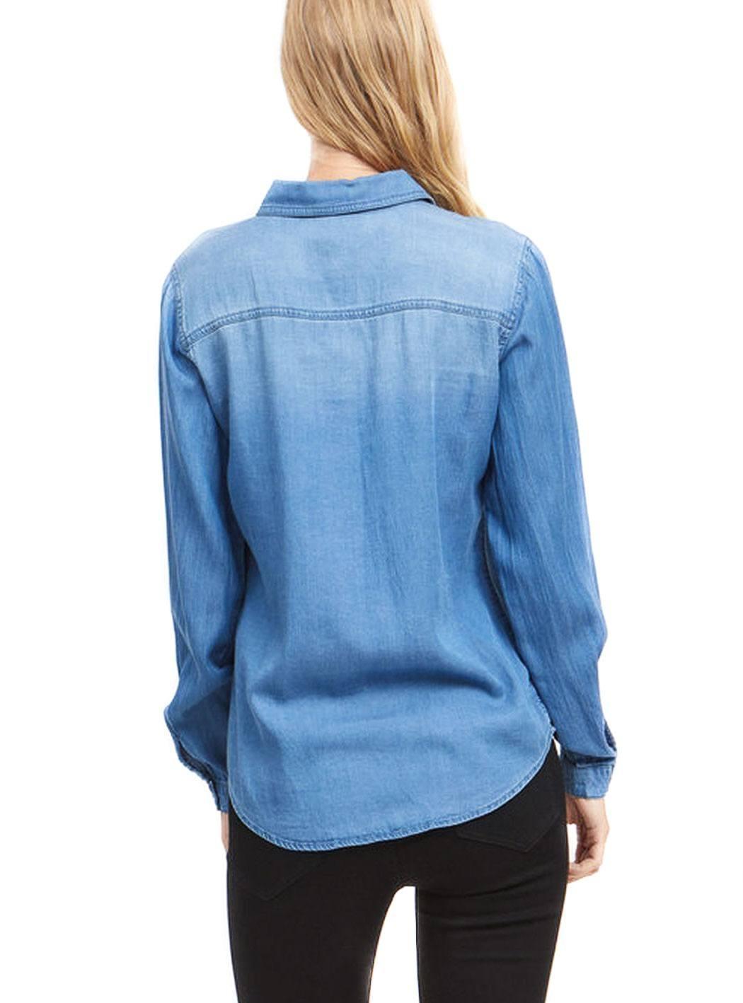 Camisa Vila Vibista Denim Blue Woman