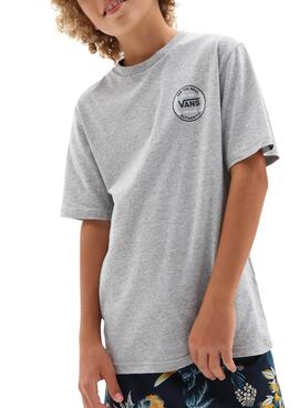 T-Shirt Vans Authentic Checker Cinza para Menino