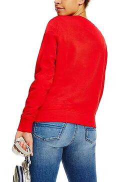 Sweat Tommy Jeans Essencial Logo Vermelho Mulher