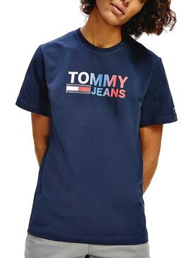 T-Shirt Tommy Jeans Color Corp Azul Marinho Homem