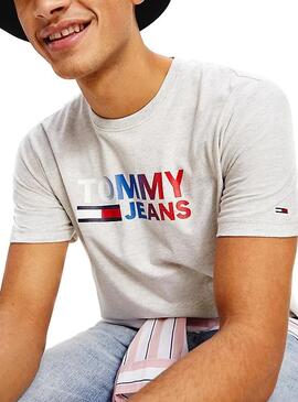 T-Shirt Tommy Jeans Color Corp Cinza para Homem