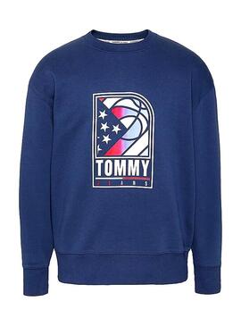 Sweat Tommy Jeans Basketball Azul para Homem