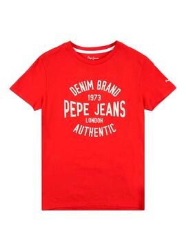 T-Shirt Pepe Jeans Jack Mars Vermelho para Menino