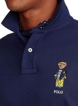 Polo Polo Ralph Lauren Bear Logo Azul Marinho