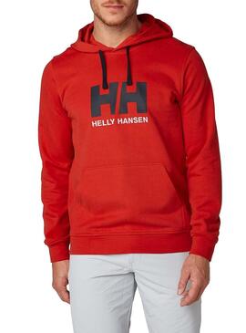 Sweat Helly Hansen Logo Hoodie Vermelho Homem