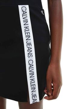 Saia Calvin Klein Logo Tape Preto para Menina