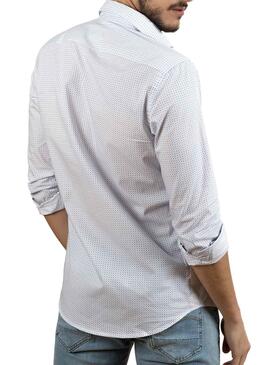 Camisa Klout Micro Branco y Azul para Homem