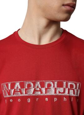 T-Shirt Napapijri Sallar SS Vermelho para Homem