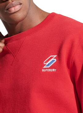 Sweat Superdry Sportstyle Crew Vermelho para Homem
