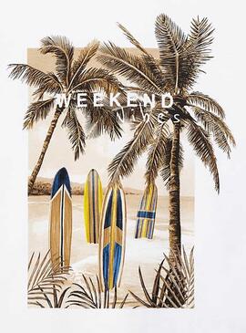 T-Shirt Mayoral Weekend Vibes Branco para Menino