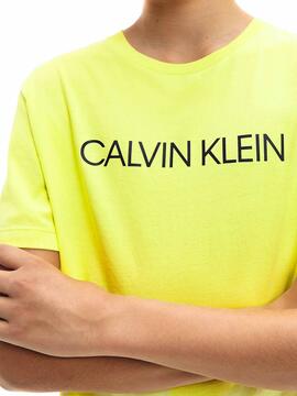 T-Shirt Calvin Klein Institucional Amarelo Menino