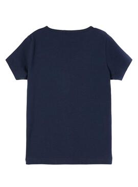 T-Shirt Name It Daruna Azul Marinho para Menina