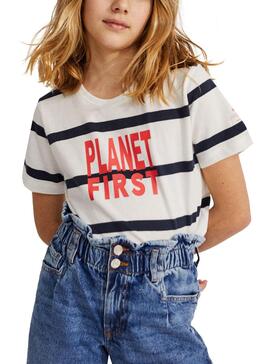 T-Shirt Ecoalf Planet First Branco para Menina