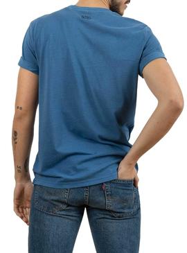 T-Shirt Klout Dyed Azul para Homem