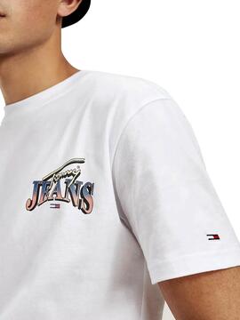 T-Shirt Tommy Jeans Diamond Branco para Homem