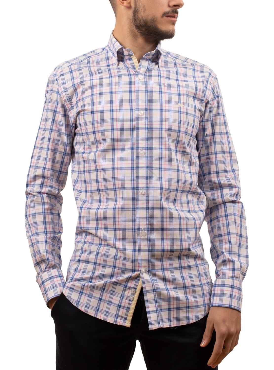 Camisa Klout Madras Branco para Homem