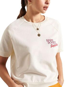T-Shirt Superdry Workwear Branco para Mulher