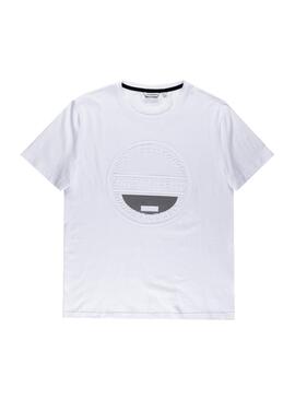 T-Shirt Antony Morato Logo Stripes Branco Homem