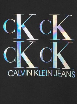 Sweat Calvin Klein Shine Logo Preto para Mulher