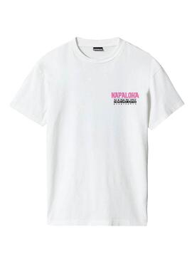 T-Shirt Napapijri S-Alhoa Branco Homem Mulher