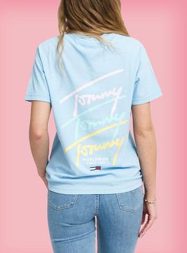 T-Shirt Tommy Jeans Pastel Logos Repeat Mulher