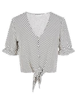 T-Shirt Naf Naf Dots Branco para Mulher
