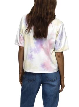 T-Shirt Only Zoey Life Branco Tie Dye para Mulher